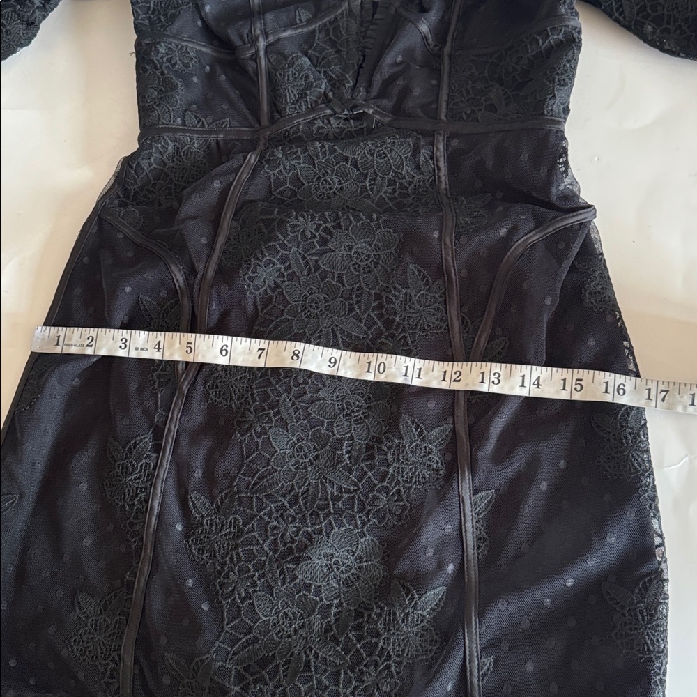 For Love & Lemons Azalea Black Strapless Lace Romantic Witchy Mini Dress size M - Picture 7 of 12